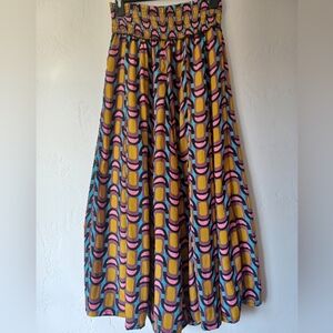 Blow Up Colorful Geometric Silky Wide Leg Pants